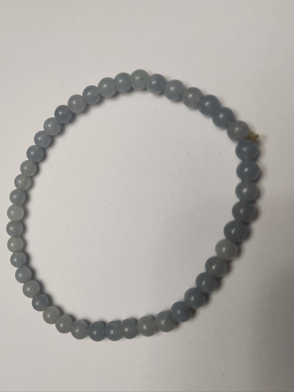 Simple Beaded Stretch Bracelet in Pale Blue-Grey Aquamarine